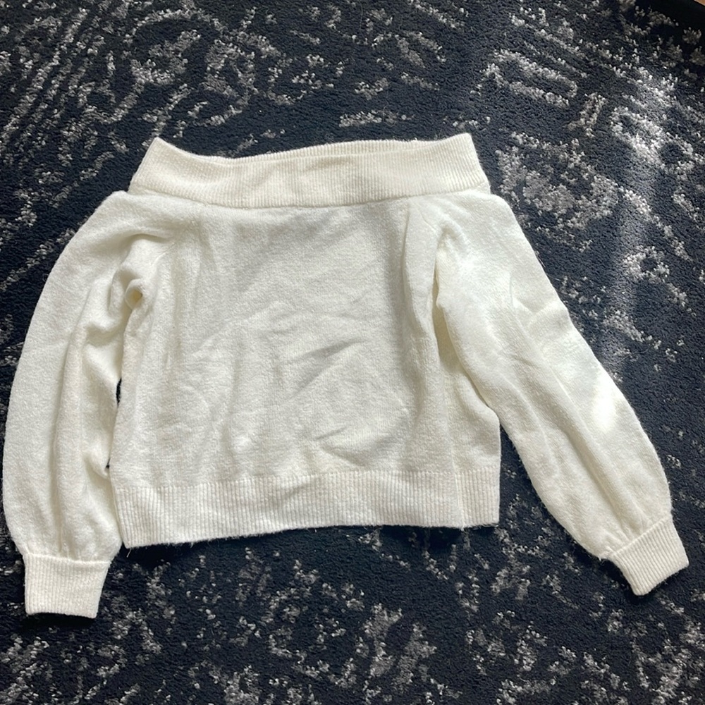White off the shoulder sweater